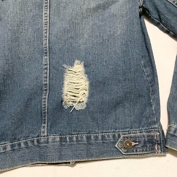 Guess Jean Jacket Distressed Womens Size XS - Picture 14 of 16